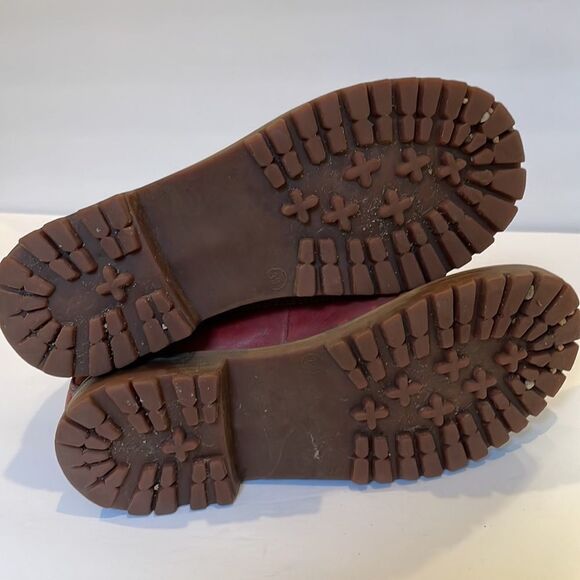 Caterpillar Red Lace Up Leather Boots Size38 US Size 8 - Picture 6 of 7